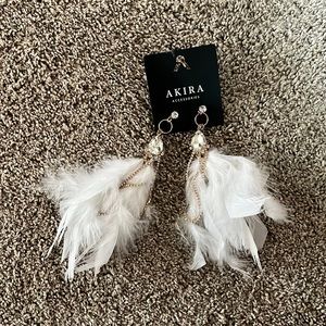 White feather earrings